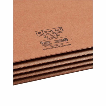 Smead TUFF Legal File Pocket: 3.5’’ Expansion Redrope - 10/Box - End Tab Folders