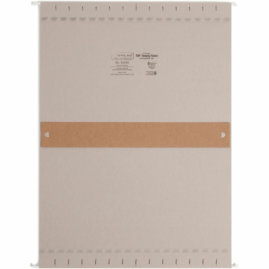 Smead TUFF Legal Hanging Folders - Steel Gray - Tear Resistant - 18/Box - & Accessories