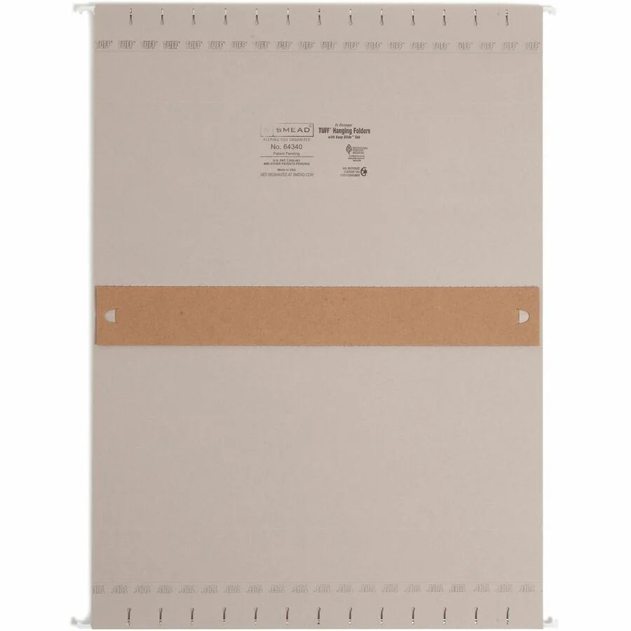 Smead TUFF Legal Hanging Folders - Steel Gray - Tear Resistant - 18/Box - & Accessories