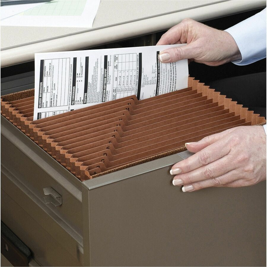 Smead TUFF Legal Recycled Expanding File - 8 1/2’’ x 14’’ - 7/8’’ Expansion - 21 Pocket(s) - Redrope - Files