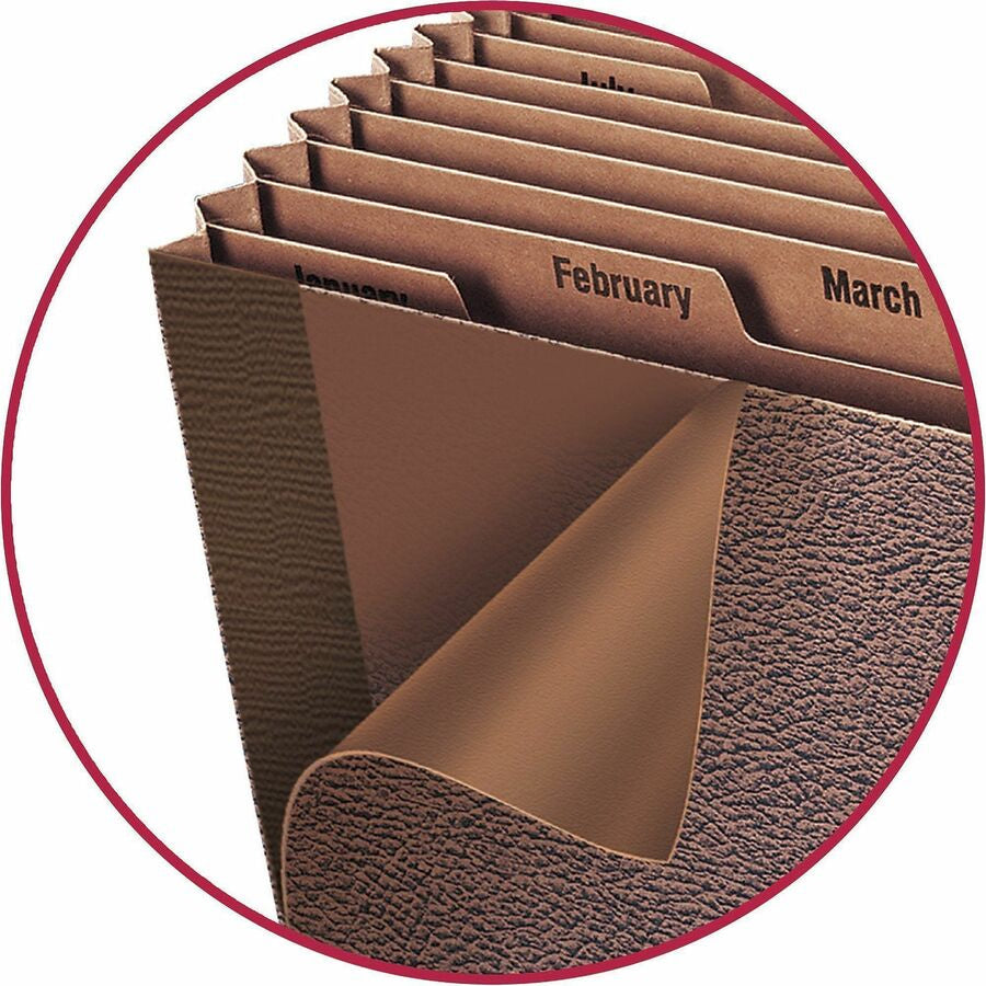 Smead TUFF Legal Recycled Expanding File - 8 1/2’’ x 14’’ - 7/8’’ Expansion - 12 Pocket(s) - Redrope - Files