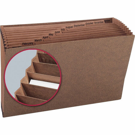 Smead TUFF Legal Recycled Expanding File - 8 1/2’’ x 14’’ - 7/8’’ Expansion - 12 Pocket(s) - Redrope - Files