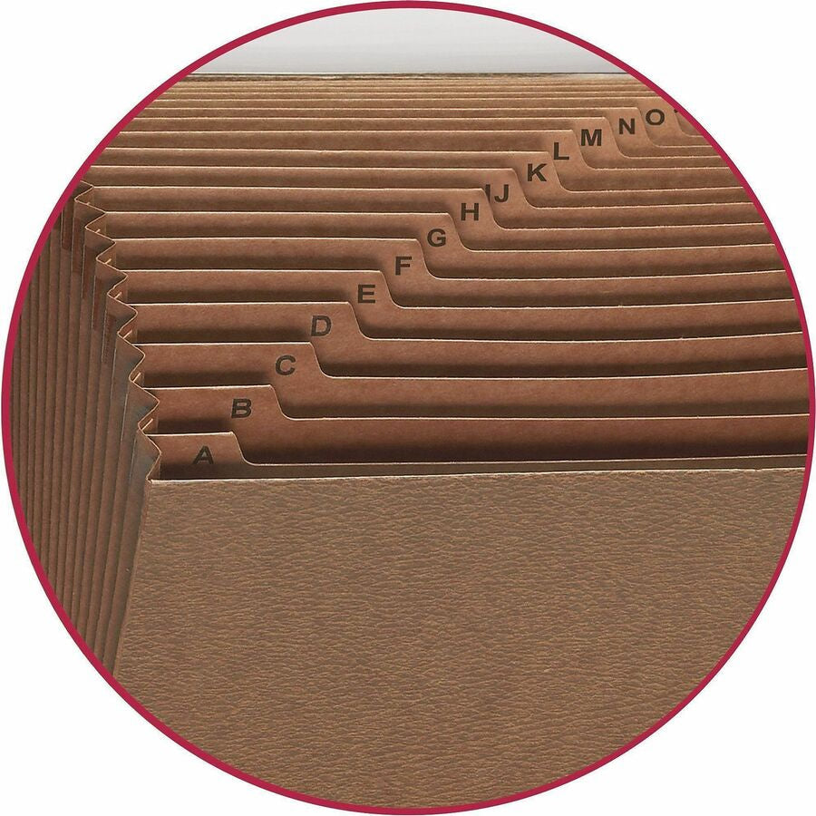 Smead TUFF Legal Recycled Expanding File - 8 1/2’’ x 14’’ - 7/8’’ Expansion - 21 Pocket(s) - Redrope - Files