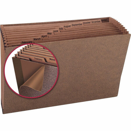 Smead TUFF Legal Recycled Expanding File - 8 1/2’’ x 14’’ - 7/8’’ Expansion - 12 Pocket(s) - Redrope - Files