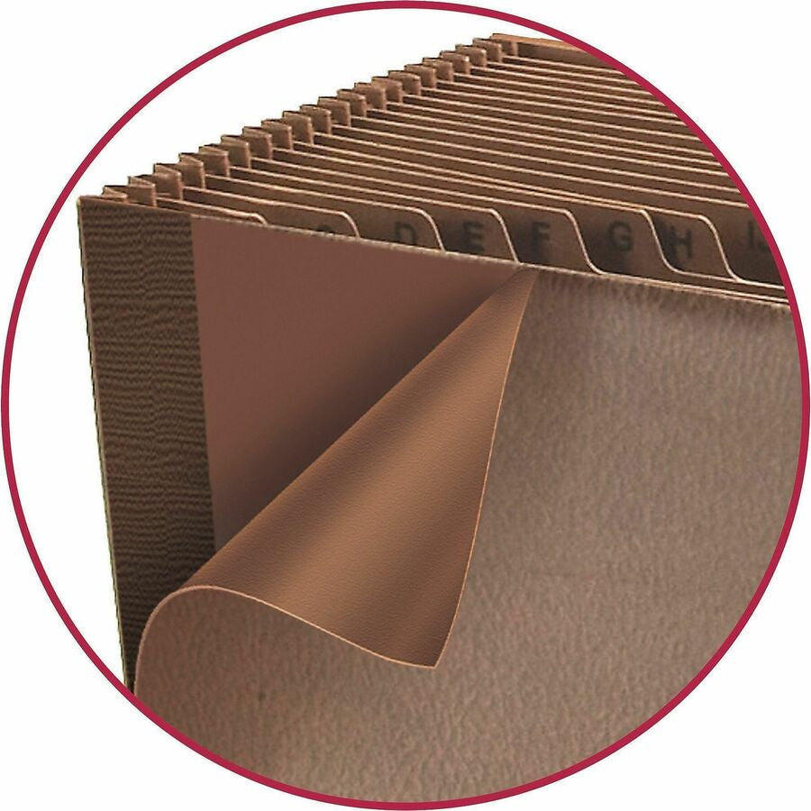 Smead TUFF Legal Recycled Expanding File - 8 1/2’’ x 14’’ - 7/8’’ Expansion - 21 Pocket(s) - Redrope - Files