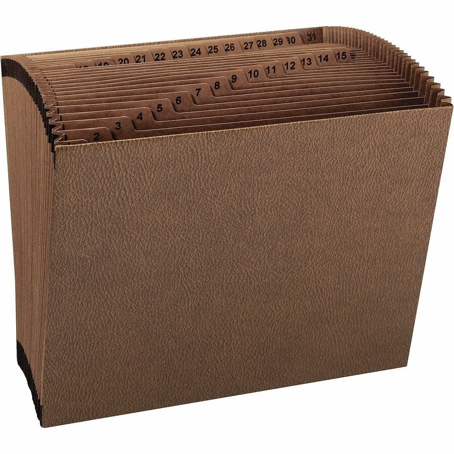 Smead TUFF Letter Recycled Expanding File - 8 1/2’’ x 11’’ - 7/8’’ Expansion - 31 Pocket(s) - Redrope - Reinforced