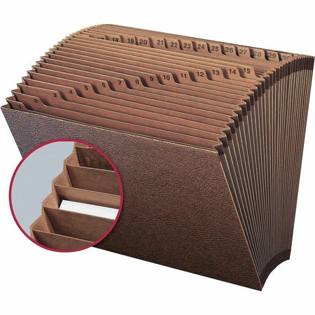 Smead TUFF Letter Recycled Expanding File - 8 1/2’’ x 11’’ - 7/8’’ Expansion - 31 Pocket(s) - Redrope - Reinforced