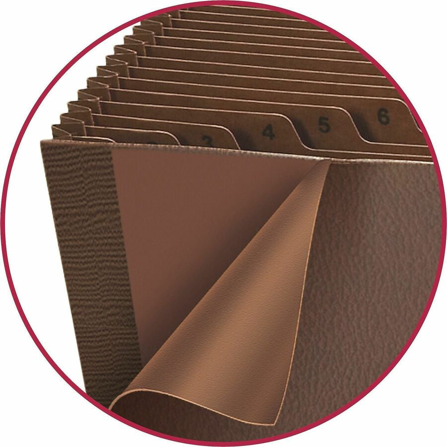 Smead TUFF Letter Recycled Expanding File - 8 1/2’’ x 11’’ - 7/8’’ Expansion - 31 Pocket(s) - Redrope - Reinforced
