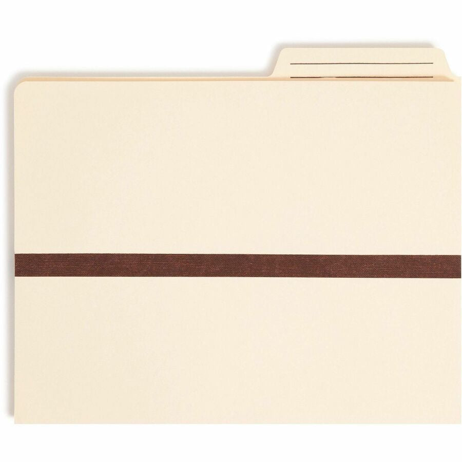 Smead TUFF Pocket 2/5 Tab Cut Letter Recycled File - 8 1/2’’ x 11’’ - 1’’ Expansion - Top Location - Right Position