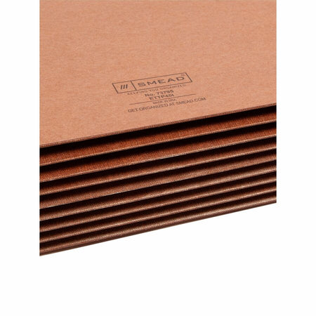 Smead TUFF Straight Tab Cut Letter Recycled File Pocket - 8 1/2’’ x 11’’ - 7’’ Expansion - 16.5 pt. - 2 Plys - Redrope