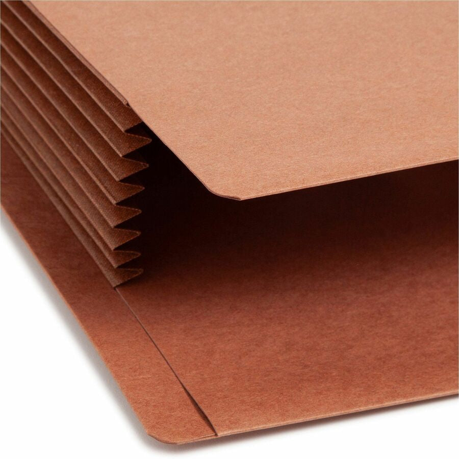 Smead TUFF Straight Tab Cut Legal Recycled File Pocket - 8 1/2’’ x 14’’ - 7’’ Expansion - 16.5 pt. - 2 Plys - Redrope