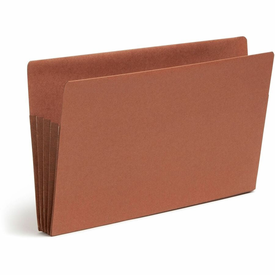 Smead TUFF Straight Tab Cut Legal Recycled File Pocket - 8 1/2’’ x 14’’ - 3 Expansion - 16.5 pt. - 2 Plys - Redrope