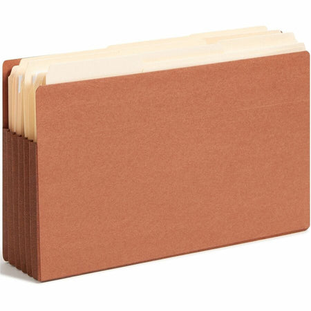 Smead TUFF Straight Tab Cut Legal Recycled File Pocket - 8 1/2’’ x 14’’ - 5 1/4’’ Expansion - 2 Plys - Redrope - End