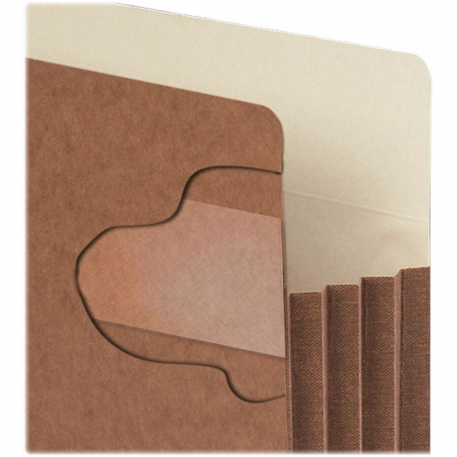 Smead TUFF Straight Tab Cut Legal Recycled File Pocket - 8 1/2’’ x 14’’ - 5 1/4’’ Expansion - Redrope - Filing Jackets