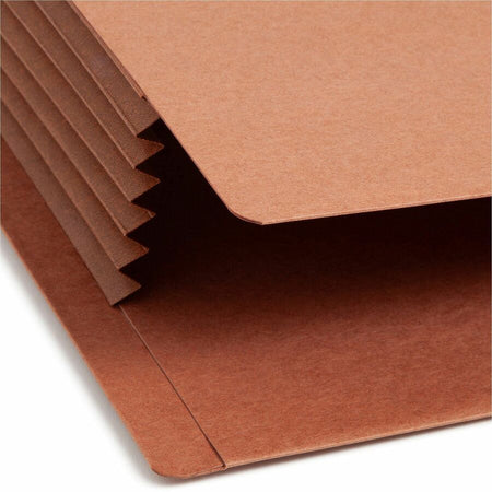 Smead TUFF Straight Tab Cut Legal Recycled File Pocket - 8 1/2’’ x 14’’ - 5 1/4’’ Expansion - 2 Plys - Redrope - End