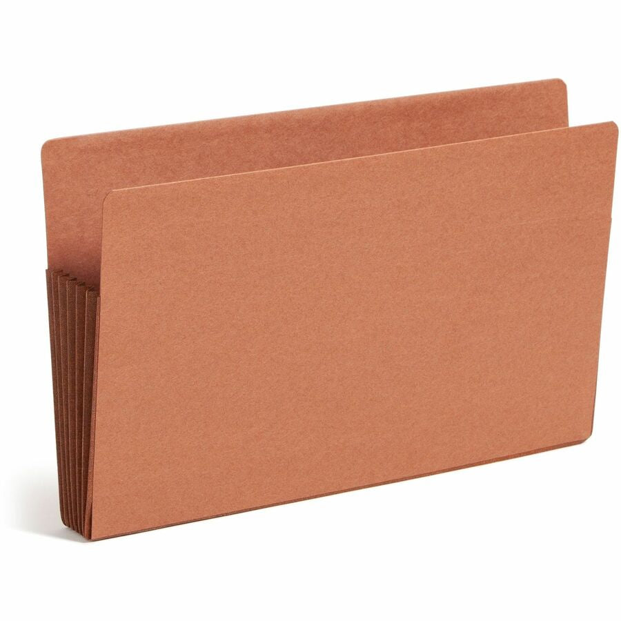 Smead TUFF Straight Tab Cut Legal Recycled File Pocket - 8 1/2’’ x 14’’ - 5 1/4’’ Expansion - 2 Plys - Redrope - End