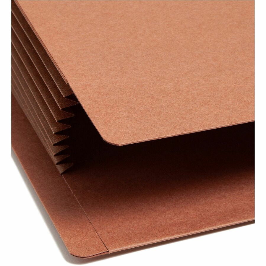 Smead TUFF Straight Tab Cut Letter Recycled File Pocket - 8 1/2’’ x 11’’ - 7’’ Expansion - 16.5 pt. - 2 Plys - Redrope