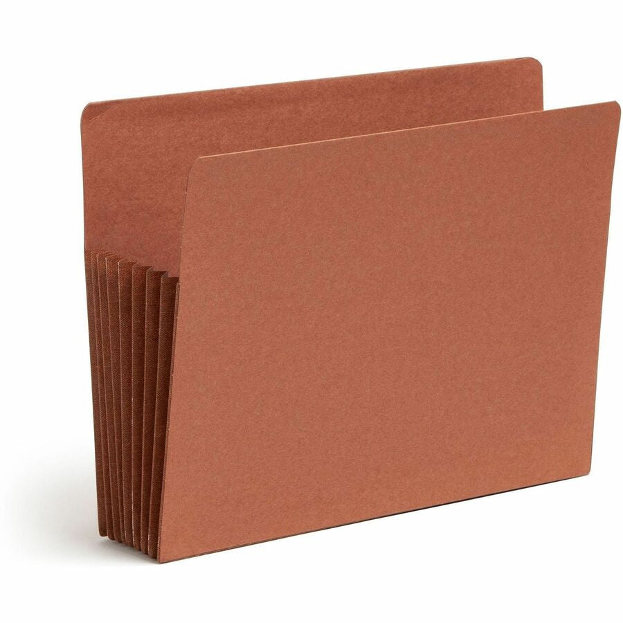 Smead TUFF Straight Tab Cut Letter Recycled File Pocket - 8 1/2’’ x 11’’ - 7’’ Expansion - 16.5 pt. - 2 Plys - Redrope