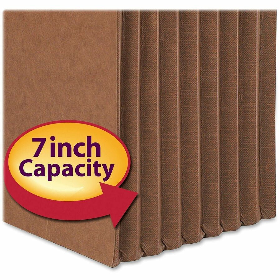 Smead TUFF Straight Tab Cut Letter Recycled File Pocket - 8 1/2’’ x 11’’ - 7’’ Expansion - 12.5 pt. - Redrope - Filing