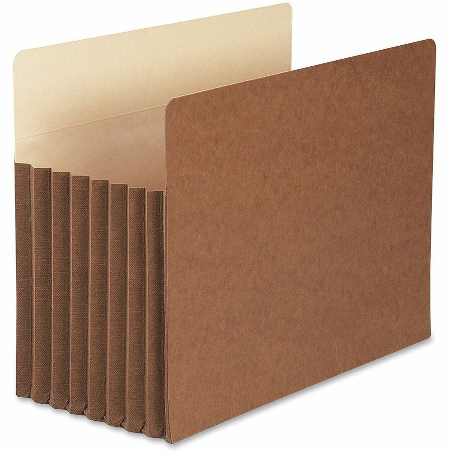 Smead TUFF Straight Tab Cut Letter Recycled File Pocket - 8 1/2’’ x 11’’ - 7’’ Expansion - 12.5 pt. - Redrope - Filing