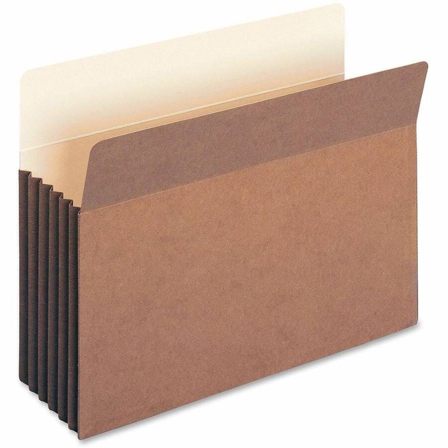 Smead TUFF Straight Tab Cut Letter Recycled File Pocket - 8 1/2’’ x 11’’ - 5 1/4’’ Expansion - 11 pt. - Redrope