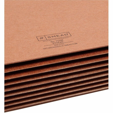 Smead TUFF Straight Tab Cut Letter Recycled File Pocket - 8 1/2’’ x 11’’ - 7’’ Expansion - 16.5 pt. - 2 Plys - Redrope