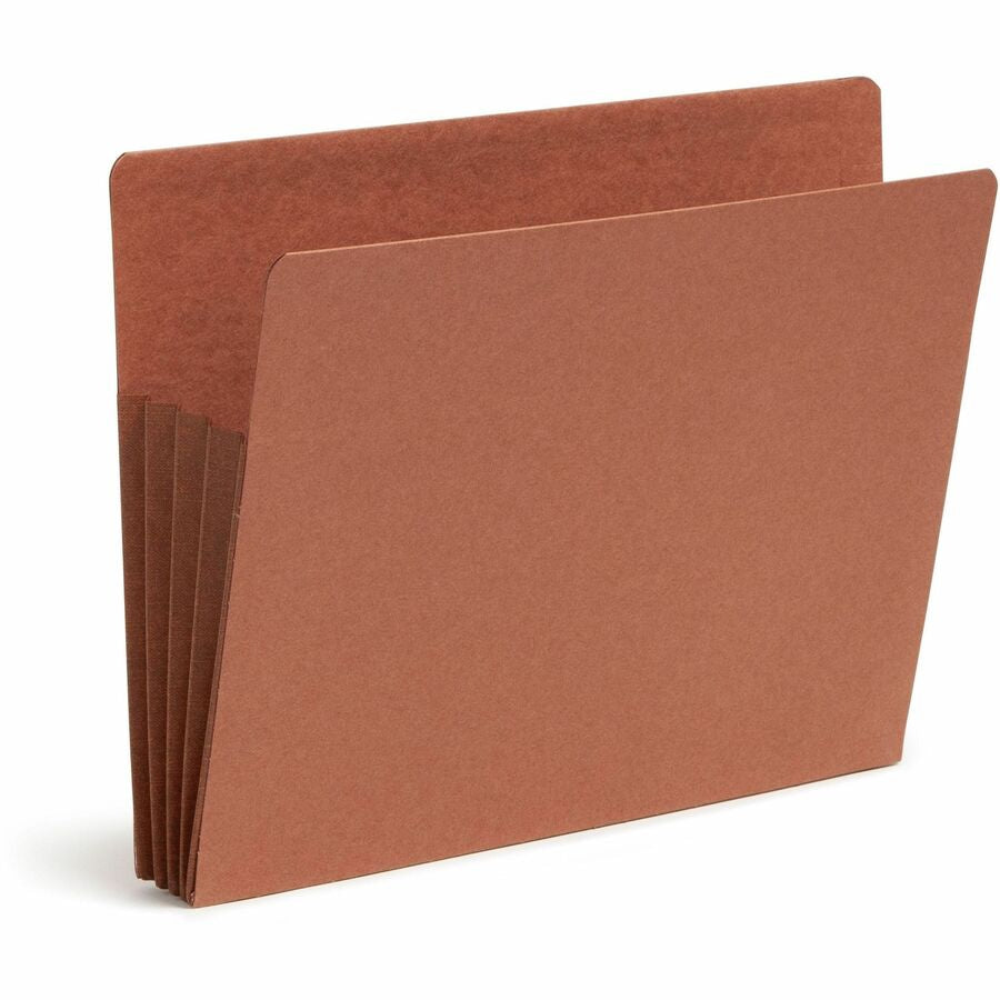 Smead TUFF Straight Tab Cut Letter Recycled File Pocket - 8 1/2’’ x 11’’ - 3 Expansion - 2 Plys - Redrope - End Folders