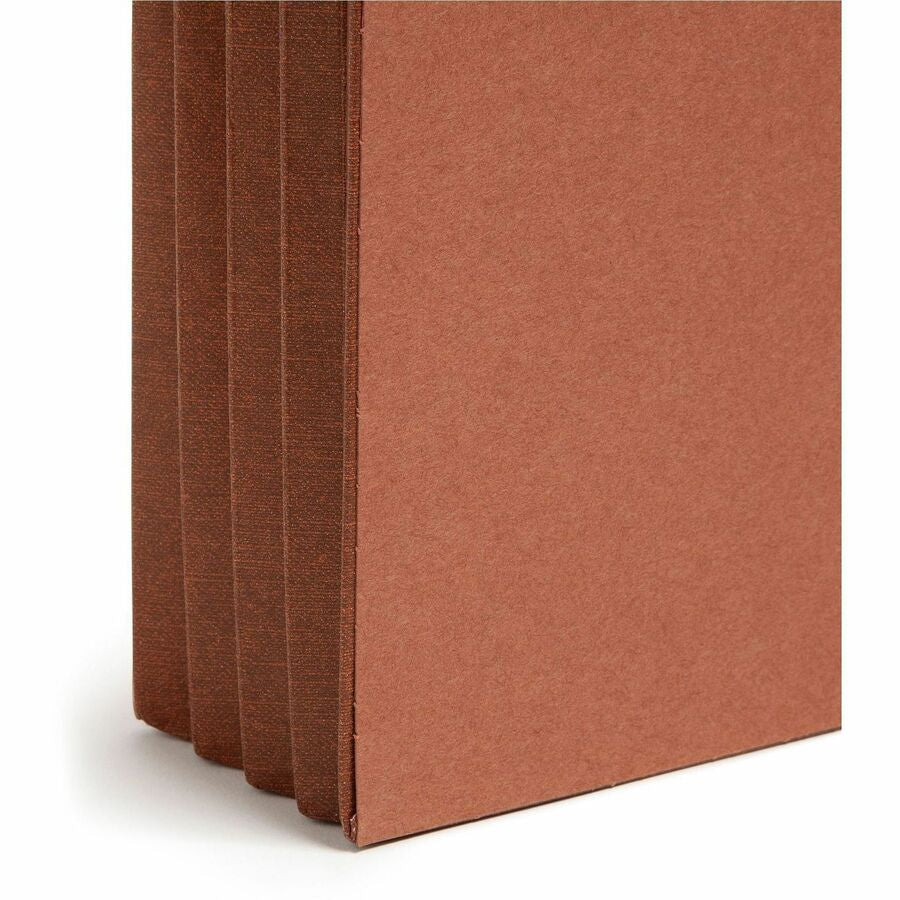 Smead TUFF Straight Tab Cut Letter Recycled File Pocket - 8 1/2’’ x 11’’ - 3 Expansion - 2 Plys - Redrope - End Folders