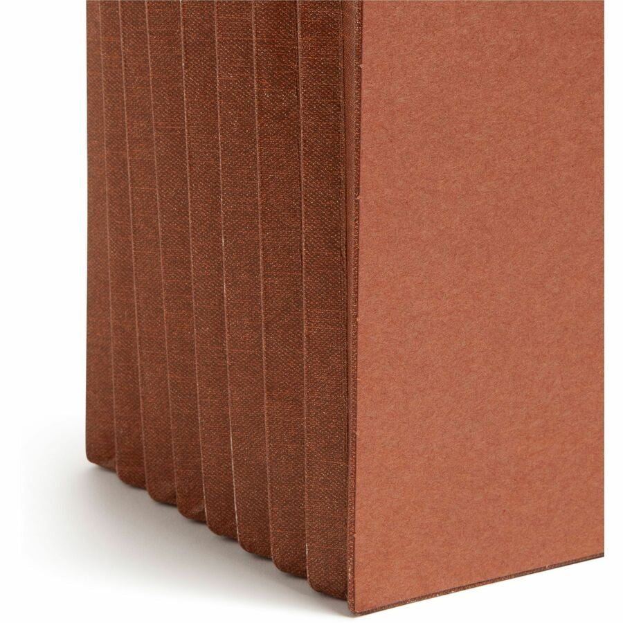 Smead TUFF Straight Tab Cut Letter Recycled File Pocket - 8 1/2’’ x 11’’ - 7’’ Expansion - 16.5 pt. - 2 Plys - Redrope