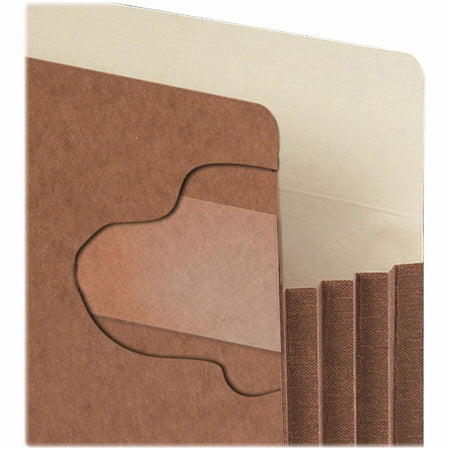 Smead TUFF Straight Tab Cut Letter Recycled File Pocket - 8 1/2’’ x 11’’ - 5 1/4’’ Expansion - 11 pt. - Redrope