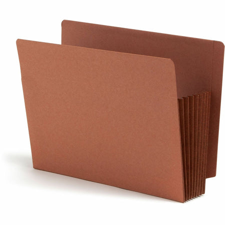 Smead TUFF Straight Tab Cut Letter Recycled File Pocket - 8 1/2’’ x 11’’ - 7’’ Expansion - 16.5 pt. - 2 Plys - Redrope