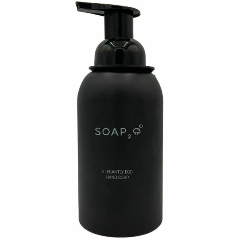 SOAP2O Ceramic Soap Bottle - 11.83 fl oz Eco-friendly Dispenser - Black - Hand Soaps/Cleaners