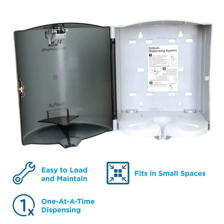 SofPull Centerpull Paper Towel Dispenser - Regular Capacity - Easy-to-load - Translucent Smoke - Dispensers