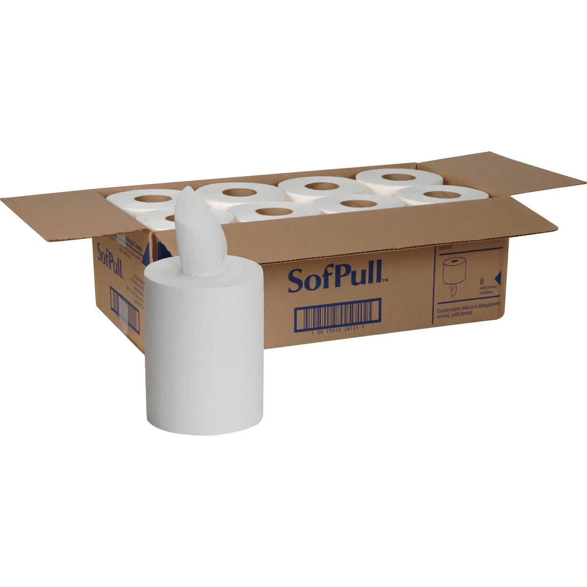 SofPull Junior Paper Towels - 1 Ply 225 Sheets - White - 8 Carton