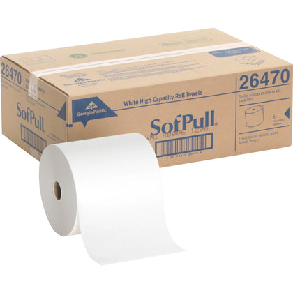 SofPull Recycled Paper Towel Rolls - 1 Ply 1000 ft - White - 6/Carton - Towels