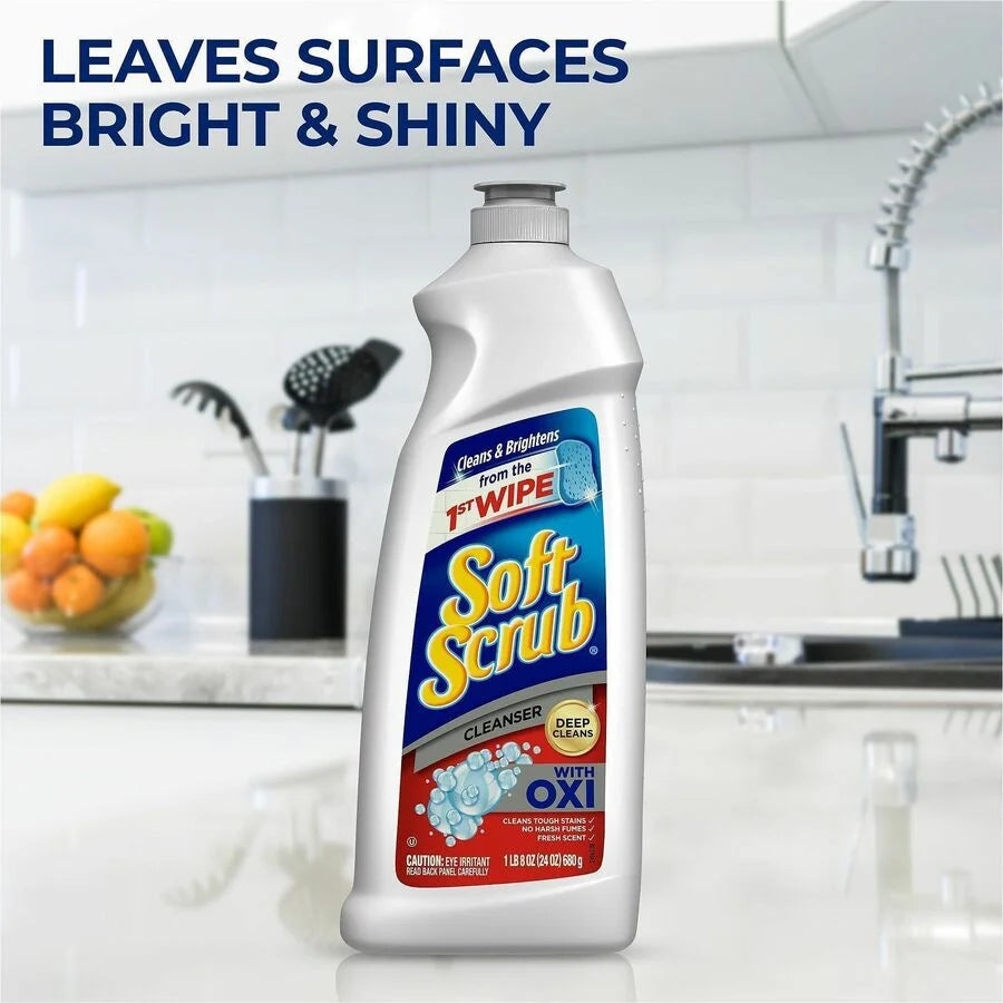 Soft Scrub Total Bath/Kitchen Cleanser - Multipurpose Scrubber - 24 fl oz - Fresh Scent - Cleaners