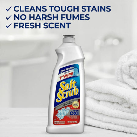 Soft Scrub Total Bath/Kitchen Cleanser - Multipurpose Scrubber - 24 fl oz - Fresh Scent - Cleaners