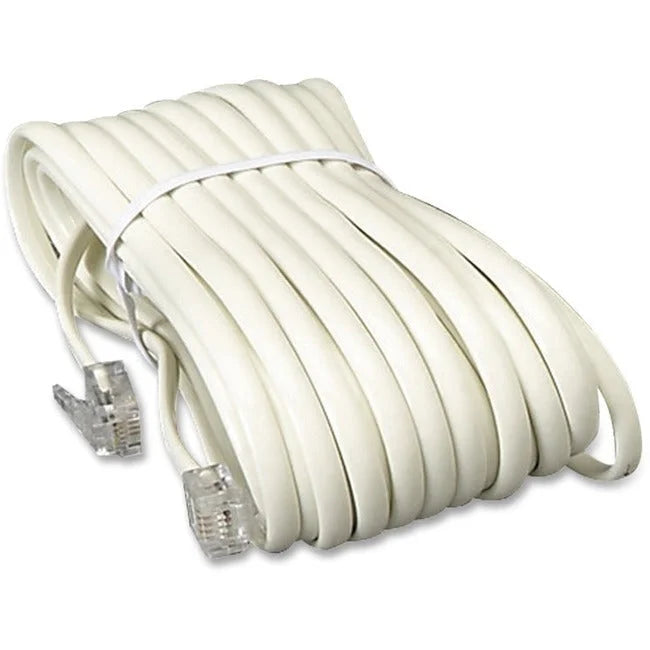 Softalk 04020 25 ft. Ivory Phone Line Cord - RJ-11 Male to Extension Cable - Power Cords & Surge Protectors
