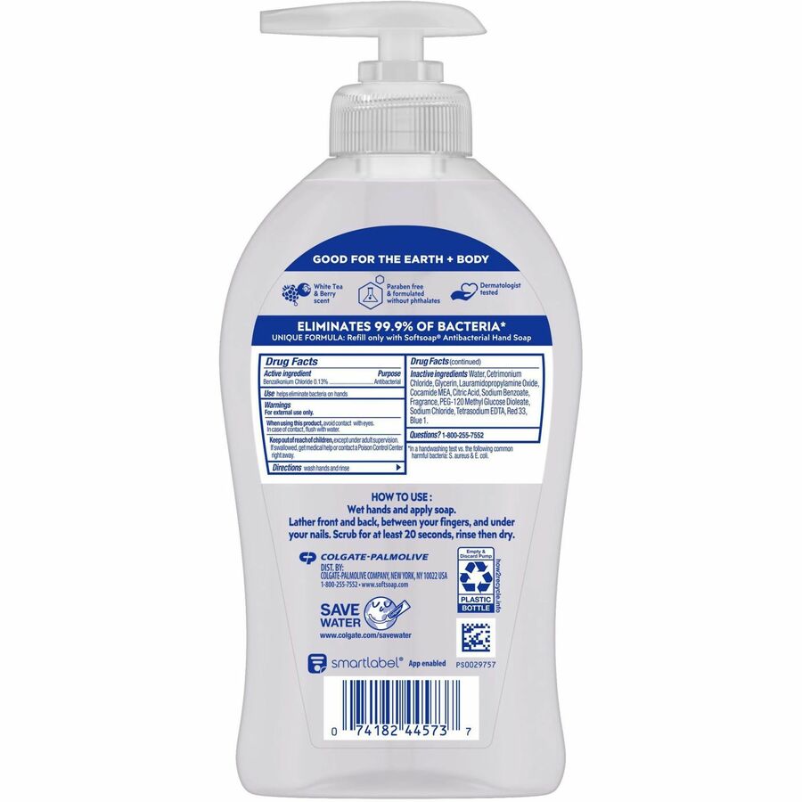 Softsoap Antibacterial White Tea Hand Soap - Rear