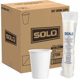 Solo 10 oz Paper Hot Cups - fl - White - Drink Cold Beverage - 50/Pack - 20 / Carton