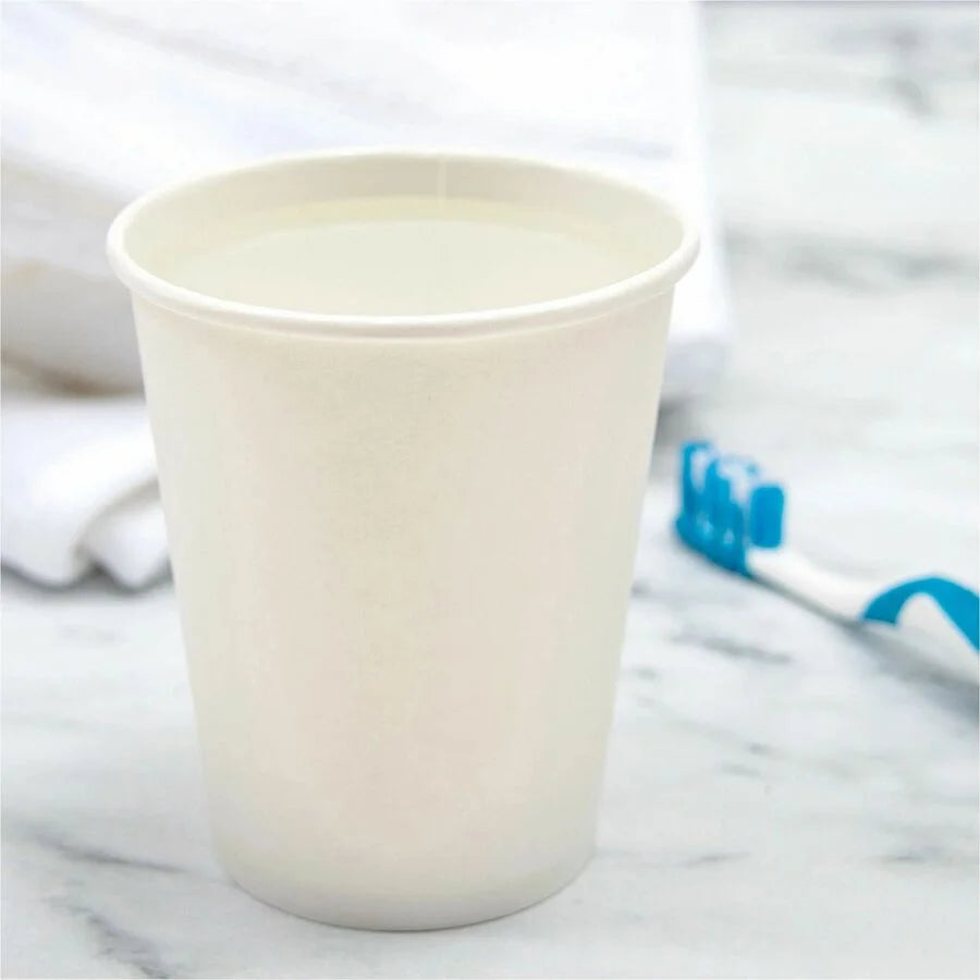 Solo 10 oz Paper Hot Cups - fl - White - Drink Cold Beverage - 50/Pack - 20 / Carton