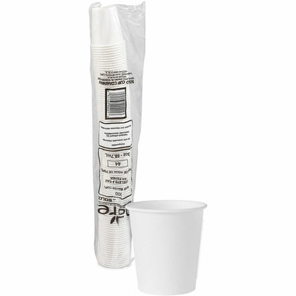 Solo 3 oz Paper Water Cups - White 100 Pack