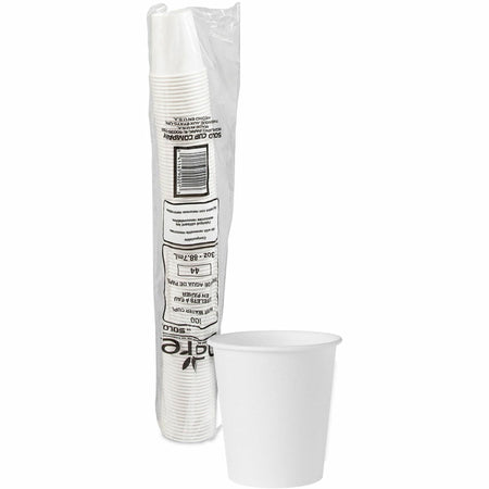 Solo 3 oz Treated Paper Water Cups - fl - White - 100 / Pack