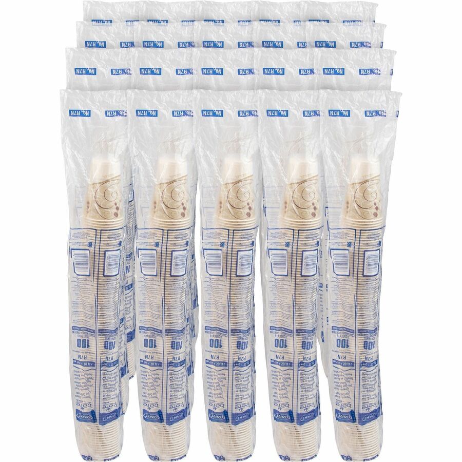 Solo 7 oz Waxed Paper Cold Cups - fl - Beige - Milk Shake Smoothie - 100/Pack - 20 / Carton