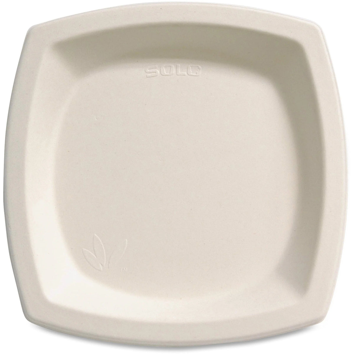 Solo Bare 6-7/10’’ Eco-Forward Square Plates - Microwave Safe - 6.7’’ Diameter - Off White - Sugarcane Body - 125/Pack
