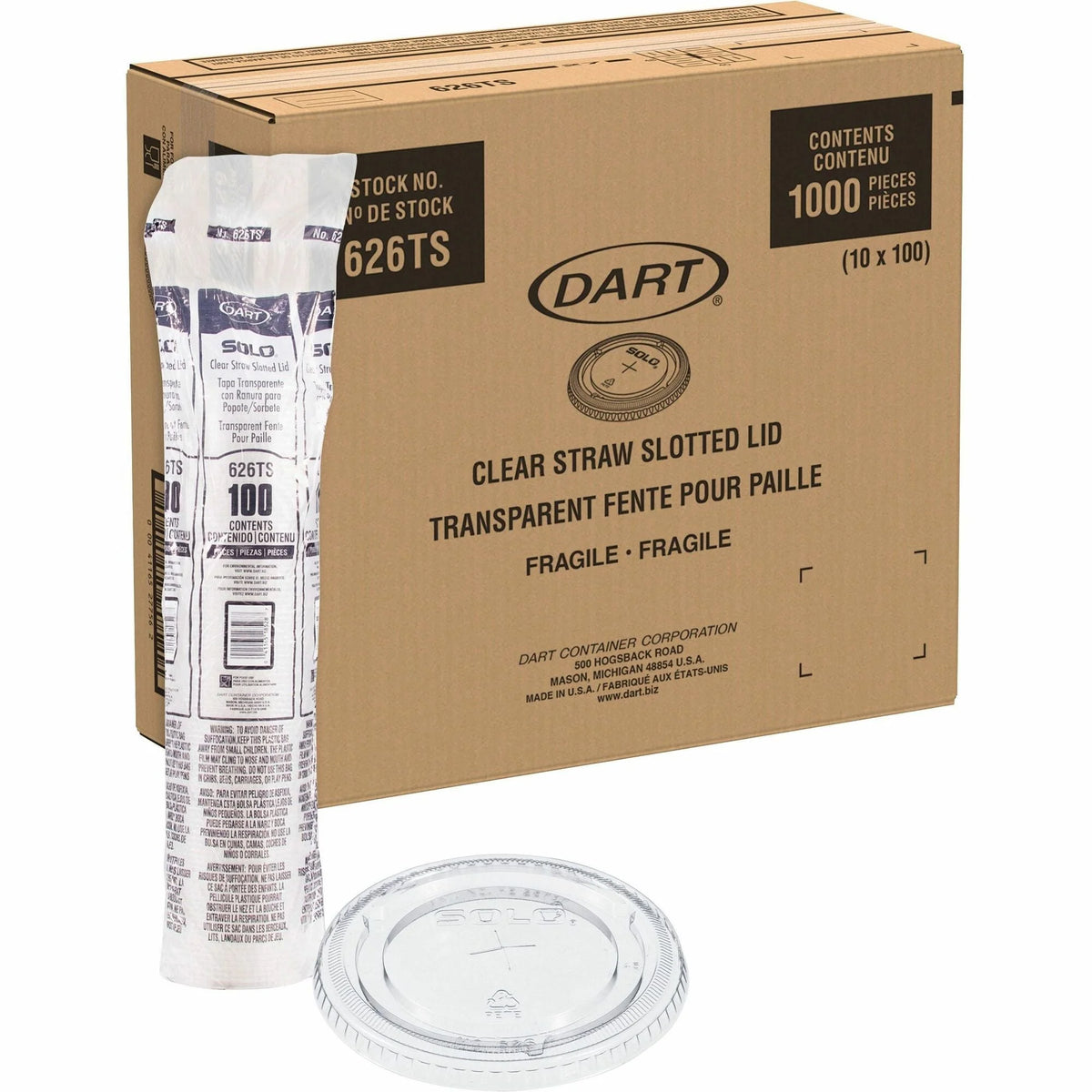 Solo Cup Clear Flat Lids - 100/Bag - 10 Carton - Cups