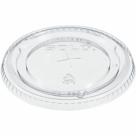 Solo Cup Straw Slotted Clear Lids - Flat - 100/Bag - 10 / Carton - Cups