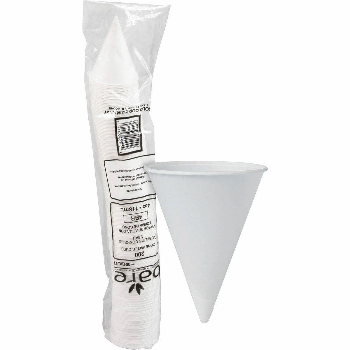 Solo Eco-Forward 4 oz Paper Cone Water Cups - Cold Drink - 200 Pack