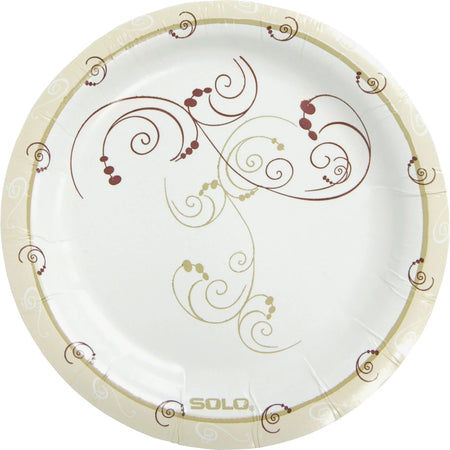 Solo Symphony 6’’ Mediumweight Paper Plates - Diameter - Natural - Body - 125/Pack - 8 / Carton