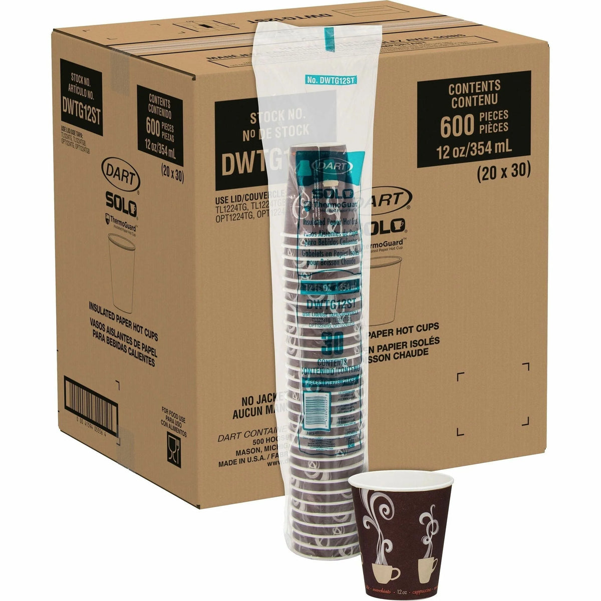 Solo ThermoGuard 12 oz Hot Cups - Double Walled Paper - Drink